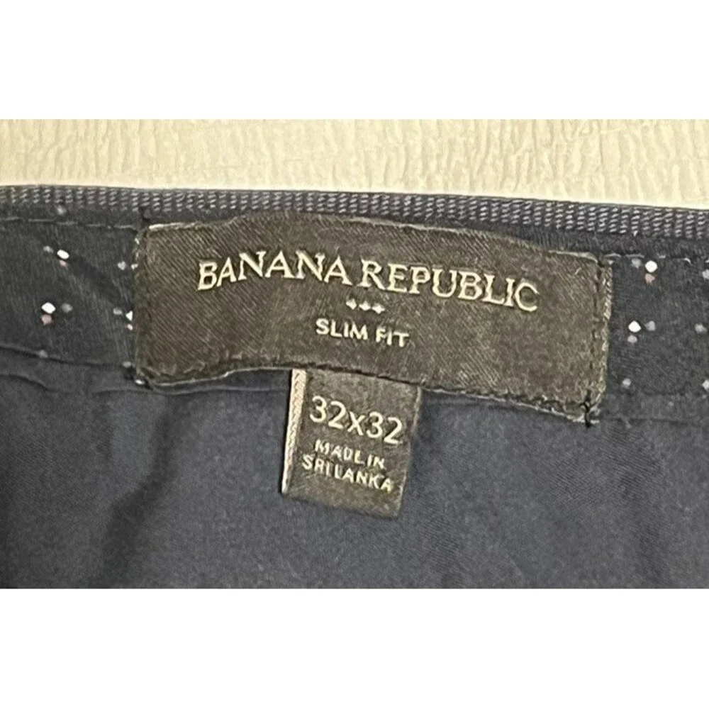 Banana Republic Men’s Slim Fit Dress Pants Size 32X32 Navy Blue Business Casual